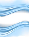 Blue silky waves borders Royalty Free Stock Photo