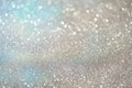 Blue and silver abstract bokeh lights. Shiny glitter background with copy space. New year and Christmas concept. Sparkling Royalty Free Stock Photo