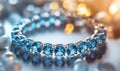 A blue and silver bracelet with blue stones Royalty Free Stock Photo
