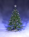 Blue Silver Christmas Tree Royalty Free Stock Photo