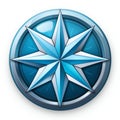 a blue and silver compass icon on a white background Royalty Free Stock Photo