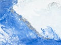Blue with silver creative abstract hand painted background, marble texture, abstract ocean, acrylic painting on canvas Royalty Free Stock Photo