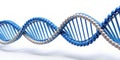 Blue and Silver DNA Double Helix A 3D Rendering of the Genetic Code Royalty Free Stock Photo