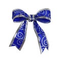 Blue and silver festive Christmas bow