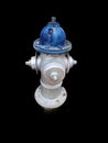 Blue and Silver Fire Hydrant Isolated on Black