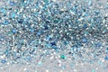 Blue and Silver Frozen Snow Winter Sparkling Stars Glitter background. Holiday, Christmas, New Year abstract texture Royalty Free Stock Photo