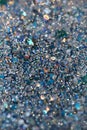 Blue and Silver Frozen Snow Winter Sparkling Stars Glitter background. Holiday, Christmas, New Year abstract texture Royalty Free Stock Photo