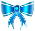 Blue with silver gift bow Royalty Free Stock Photo