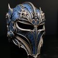 Blue Dragon Helm: Detailed Engraving In Cg Pgp3d Style