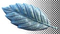 Blue and silver leaf texture, cool metallic nature png transparent image Generative AI Royalty Free Stock Photo