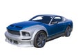 Blue and silver muscle car Royalty Free Stock Photo