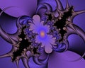 Blue silvery fractal, flowery elegant sparkling contrasts lights, texture, abstract background Royalty Free Stock Photo