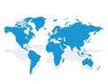 Blue similar world map blank. Vector illustration