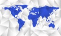 Blue similar world map. Map concept in polygonal style. World map blank.