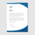 Blue simple modern letterhead template design Royalty Free Stock Photo