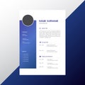 Blue simple modern resume cv design template