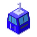 Blue ski lift icon isometric vector. Winter slope