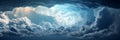 Blue Skies Ahead Banner: A Serene Ethereal Cloudscape, generative AI