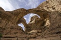 Blue skies behind Double Arch, Utah Royalty Free Stock Photo