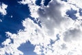 Blue skies on a bright sunny day and white clouds Royalty Free Stock Photo