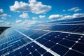 Blue skies and clouds frame efficient solar panels at work