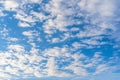 Blue Skies With Dramatic Cloud Formation on Sunny Winter Day - Abstract Royalty Free Stock Photo