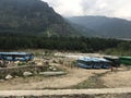 Blue skies and mountain range from manali and Rohtang pass.