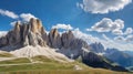 Blue Skies Over the Dolomites Royalty Free Stock Photo