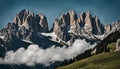 Blue Skies Over the Dolomitess Royalty Free Stock Photo