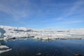 Blue Skies Over an Icey Landscape in Iceland