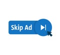 blue skip or stop web site ad button Royalty Free Stock Photo