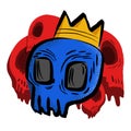 Blue skull with crown