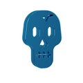 Blue Skull icon isolated on transparent background. Happy Halloween party.