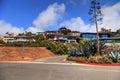 Blue sky above Hillcrest Drive roadside in Laguna Beach