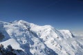 Blue sky above peaks and glacier, the Alps Royalty Free Stock Photo