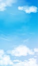 Blue sky with altostratus clouds background,Vector Cartoon sky with cirrus clouds, Concept all seasonal vertical banner in sunny