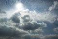 Beautiful white fluffy clouds against blue sky, natural background Royalty Free Stock Photo