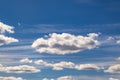 Blue sky background with big tiny stratus cirrus striped cloud before storm Royalty Free Stock Photo