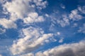 Blue sky background with big tiny stratus cirrus striped cloud before storm Royalty Free Stock Photo