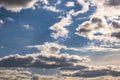 Blue sky background with big tiny stratus cirrus striped cloud before storm Royalty Free Stock Photo