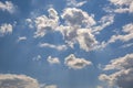 Blue sky background with big tiny stratus cirrus striped cloud before storm Royalty Free Stock Photo