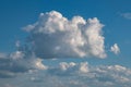 Blue sky background with big white striped clouds. blue sky panorama. may use for sky replacement Royalty Free Stock Photo