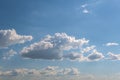 Blue sky background with big white striped clouds. blue sky panorama may use for sky replacement Royalty Free Stock Photo