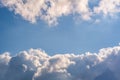 Blue sky background with big white striped clouds. blue sky panorama may use for sky replacement Royalty Free Stock Photo