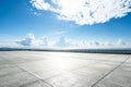 Blue Sky Background Cloud Horizon with Empty Concrete Floor Royalty Free Stock Photo