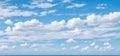 blue sky background with clouds. wide web banner. Blue sky and white clouds floated in the sky on a clear day with warm sunshine Royalty Free Stock Photo