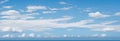 blue sky background with clouds. wide web banner. Blue sky with white cloud. summer heaven is colorful clearing day Good weather Royalty Free Stock Photo