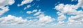 blue sky background with clouds. wide web banner. Blue sky with white cloud. summer heaven is colorful clearing day Good weather Royalty Free Stock Photo