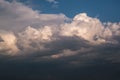 Blue sky background with dark striped clouds before storm. blue sky panorama may use for sky replacement Royalty Free Stock Photo