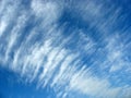 Blue sky background with fleecy clouds Royalty Free Stock Photo